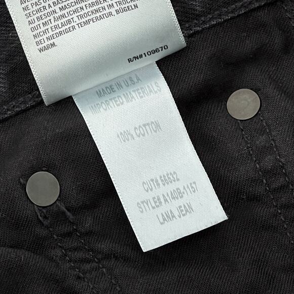 AGOLDE Lana Straight Leg Jeans Size 24 Black Distressed Disorder - Picture 5 of 6